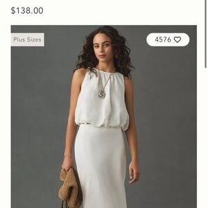 Anthropologie White Linen Tilda Maxi Skirt